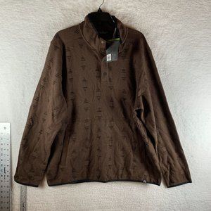 Alpine Design‎ Outlook Point Sweatshirt Men's XL Rich Walnut Print 1/4 Snap 7956